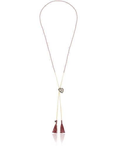Tai Beaded Long Necklace - Red
