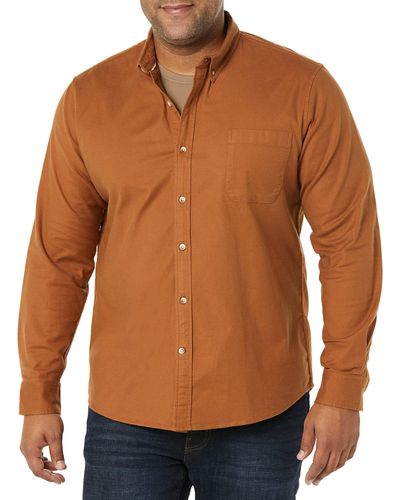 Goodthreads Slim-fit Long-sleeved Stretch Oxford Shirt With Pocket - Brown