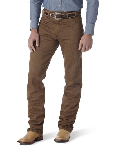 Wrangler 13mwz Cowboy Cut Original Fit Jeans Prewashed Colours Whiskey 30w X 30l - Grey