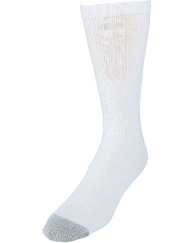 Hanes Mens White Cushioned Over The Calf 6 Pack Pair Athletic Socks