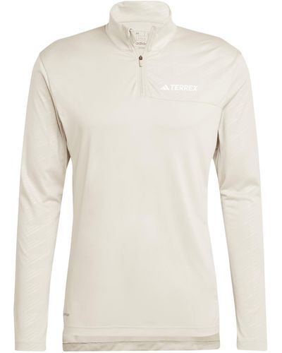adidas Terrex Multi Half-zip Long Sleeve T-shirt - Natural
