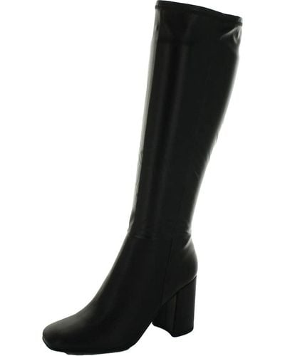 Steve Madden Lizah Square Toe Zipper Knee-high Boots - Black