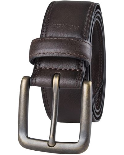 Columbia Mens Classic Logo Belt-casual Dress With Single Prong Buckle For Jeans Khakis Belt - Black