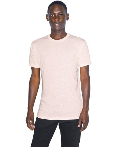 American Apparel Tri-blend Crewneck Short Sleeve Track T-shirt - Pink