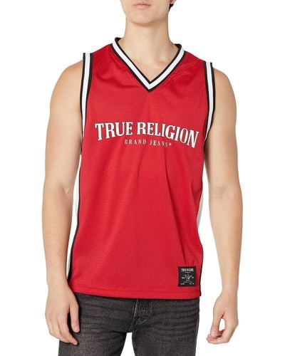 True Religion Arch Logo Jersey - Red