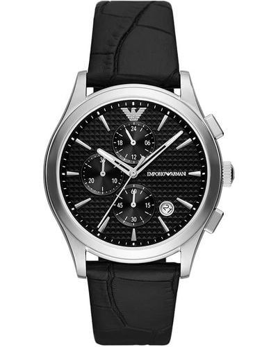 Emporio Armani Steel Chronograph Watch in Green for Men | Lyst