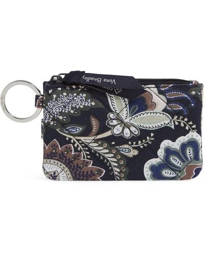 Vera Bradley Cotton Deluxe Zip Id Case Wallet With Rfid Protection - Blue