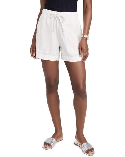 Vince S Mid Waist Tie Front Pull On Short Pants - White