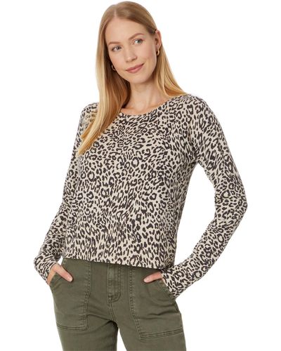 Sanctuary All Day Long Sweater Gentle Spots Lg - Gray