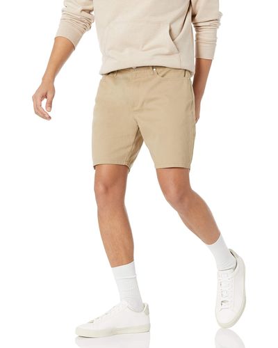 Amazon Essentials Straight-fit 7" Inseam Stretch 5-pocket Shorts - Natural
