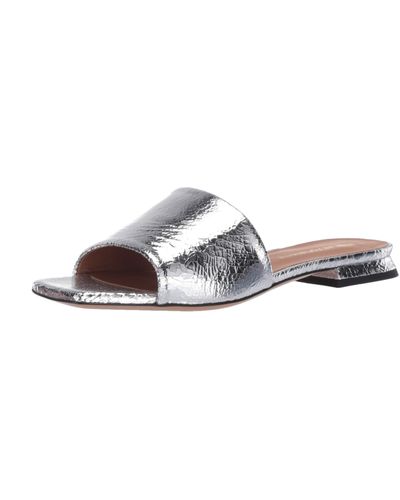 Emporio Armani Open Square Toe Slide Sandal - Metallic