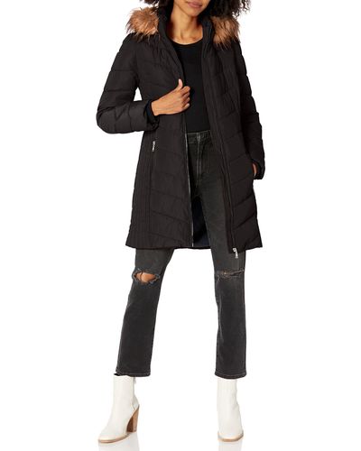 Tommy Hilfiger Womens Alternative Coat Mid Length Down Jacket - Black