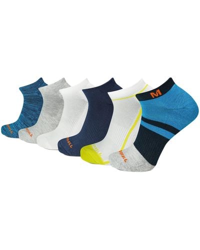 Merrell And Recycled Cushioned Socks-6 Pair Pack-hiking Arch Support & Moisture Agement - Blue
