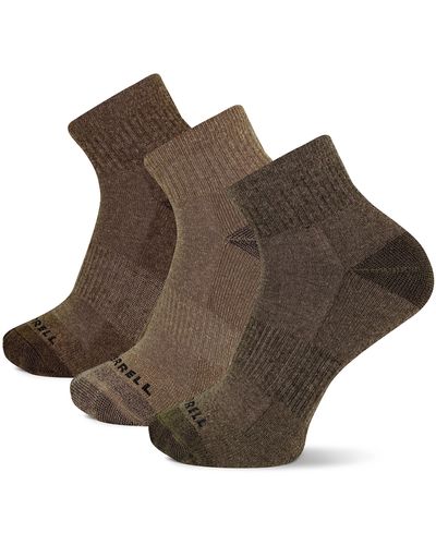Merrell Adult's Wool Everyday Hiking Socks-3 Pair Pack-cushion Arch Support & Moisture Wicking - Brown