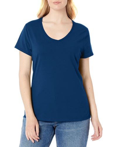 Hanes Perfect-t V-neck T-shirt - Blue