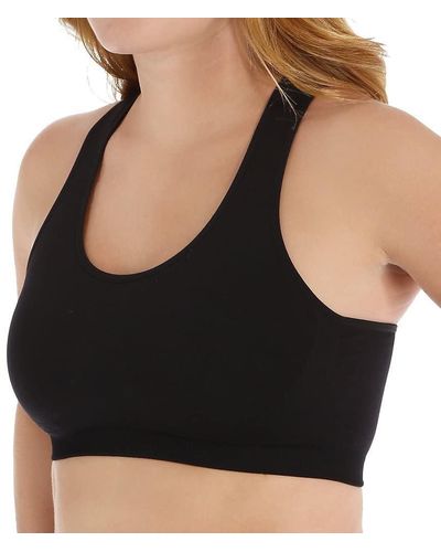 Jockey Bra Mid Impact Removable Cup Seamless Sports Bra - Black