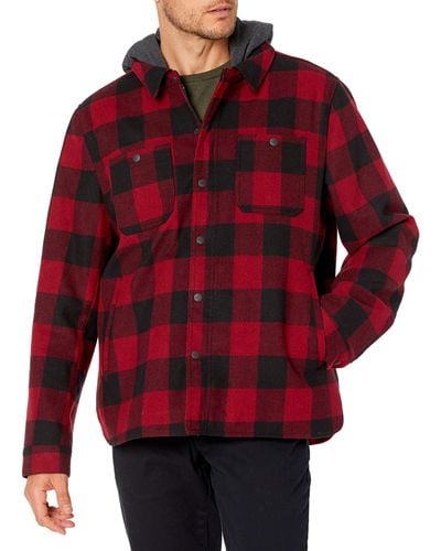 G.H. Bass & Co. Wool Blend Plaid Work Wear Jacket, Large - Red