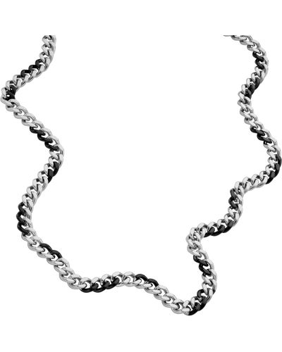 DIESEL Stainless Steel Chain Necklace - Black