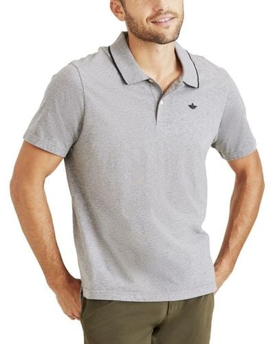 Dockers Size Fit Short Sleeve Perfect Performance Polo - Gray