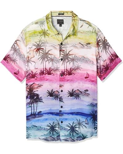 Guess Mens Eco Distant Shores Button Down Shirt - Multicolor
