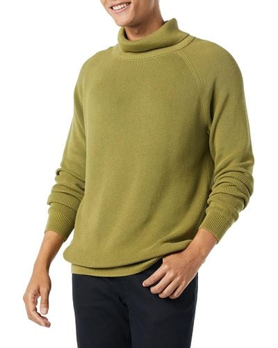 Amazon Essentials 100% Cotton Rib Knit Turtleneck Sweater - Green