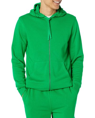Amazon Essentials Lightweight Long-sleeve French Terry Full-zip Hooded Sweatshirt - Green