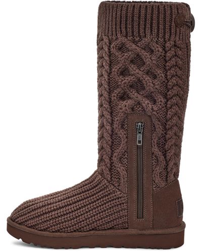 UGG Classic Cardi Cabled Knit Boot - Brown