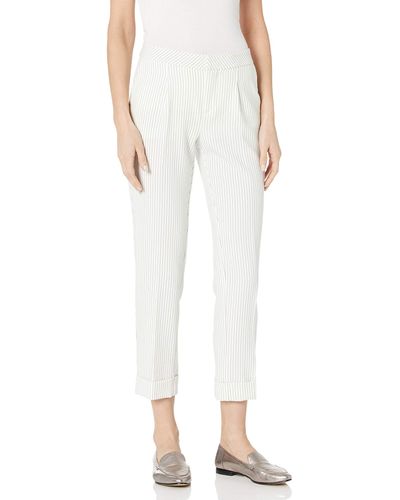 NYDJ Everyday Pleated Ankle Trouser Pants - White