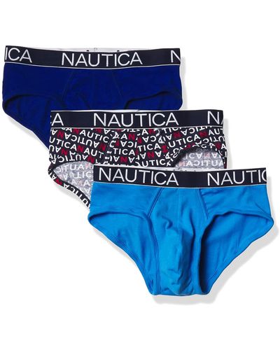 Nautica 3 Pack Cotton Stretch Brief - Blue