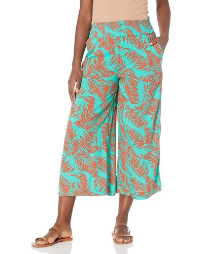 Jessica Simpson Senna Smock Pull On Wide Cropped Pant - Green