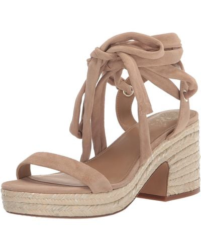 Vince Camuto Roreka Lace Up Espadrille Sandal Wedge - Brown