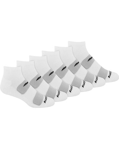 Saucony Multi-pack Mesh Ventilating Comfort Fit Performance Quarter Socks - Black