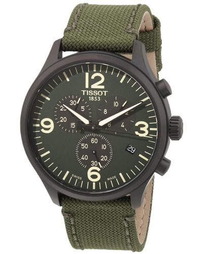 Tissot S Chrono Xl 316l Stainless Steel Case With Black Pvd Coating Quartz Watch - Green
