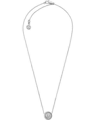 Michael Kors Stainless Steel And Pavé Crystal Pendant Necklace For - Metallic