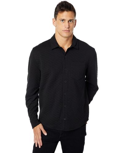 Vince S Quilted Double Knit Shirt Jacket,black,medium