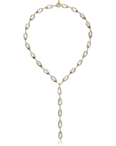Noir Jewelry Harlequin Y-shaped Necklace - Metallic