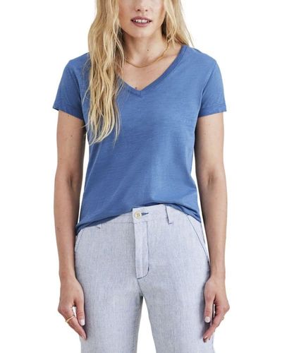 Dockers Slim Fit Short Sleeve Favorite V-neck Tee Shirt - Blue