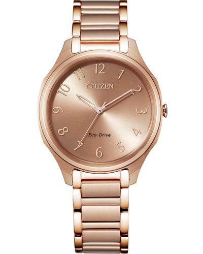Citizen Eco-drive Dress Classic Watch In Rose Tone Stainless Steel - Metallic