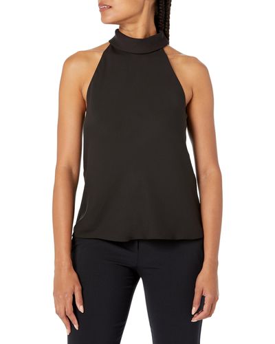 Theory Roll Neck Halter Top - Black