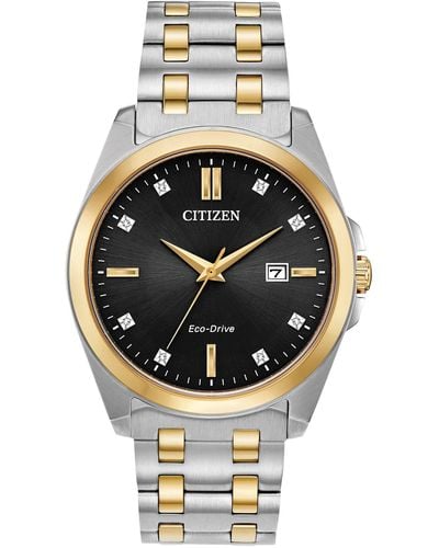 Citizen Eco-drive Corso Classic Diamond Watch In Two-tone Stainless Steel - Metallic