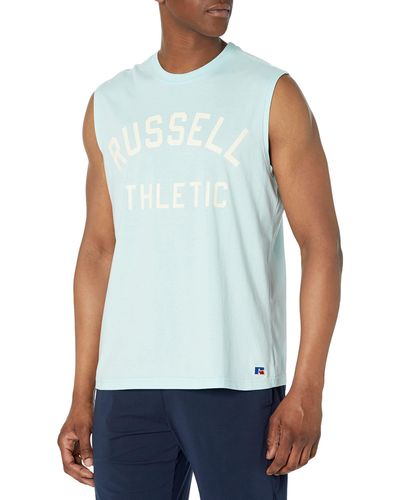 Russell Logo Muscle Tee - Blue