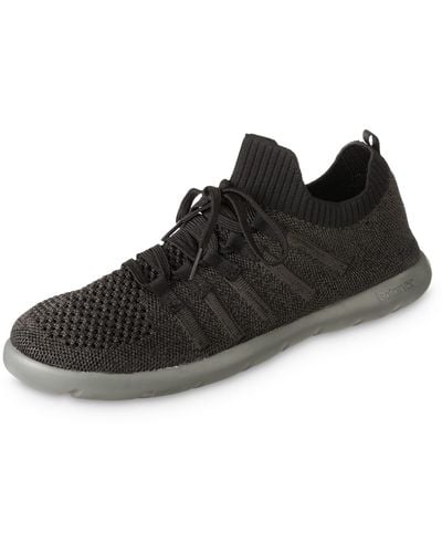 Isotoner Mens Lace Up Indoor/outdoor Sneaker Slipper - Black
