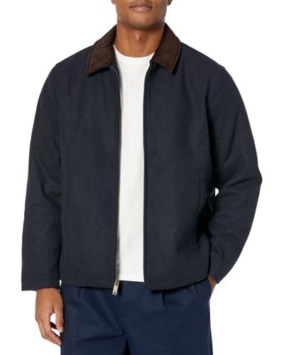 Dockers Wool Blend Open Bottom Jacket With Quilted - Blue