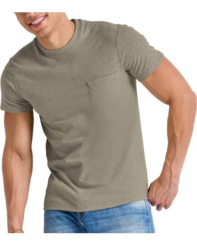 Hanes Originals Short Sleeve Pocket T-shirt - Gray