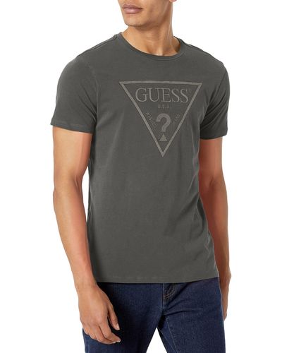 Guess Eco Embroidered Logo Tee - Gray