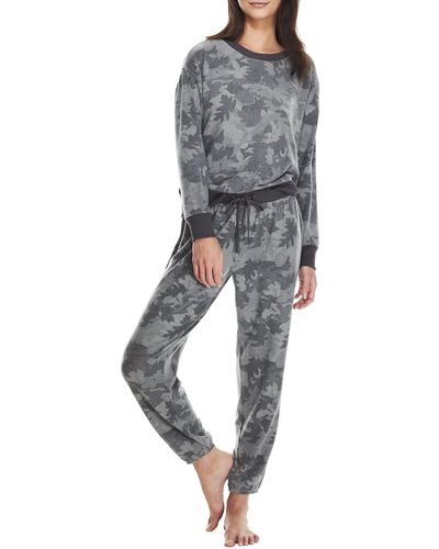 Splendid Westport Long Sleeve Pajama Set - Gray