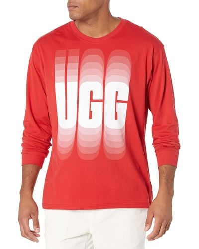 UGG Antonie Ls Logo Tee Fl Shirt - Red