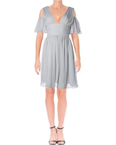 French Connection Constance Drape Cold Shoulder Dress - Gray