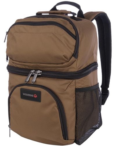 Wolverine 18 Can Backpack Cooler | Durable Nailhead Nylon - Gray