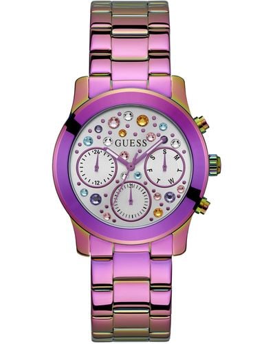 Guess Iridescent Strap Silver Dial Iridescent - Pink